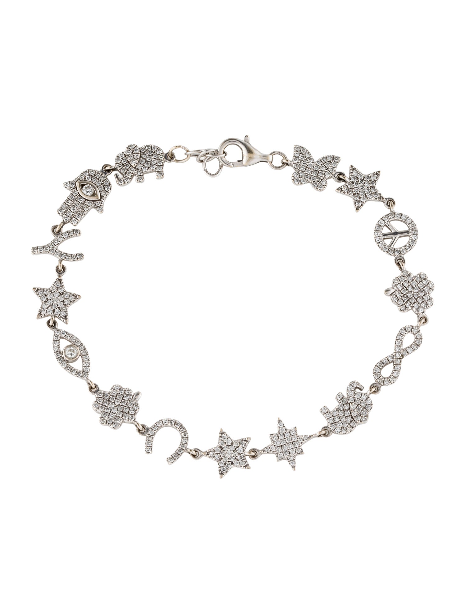 Bracelet 14K Diamond Good Luck Station