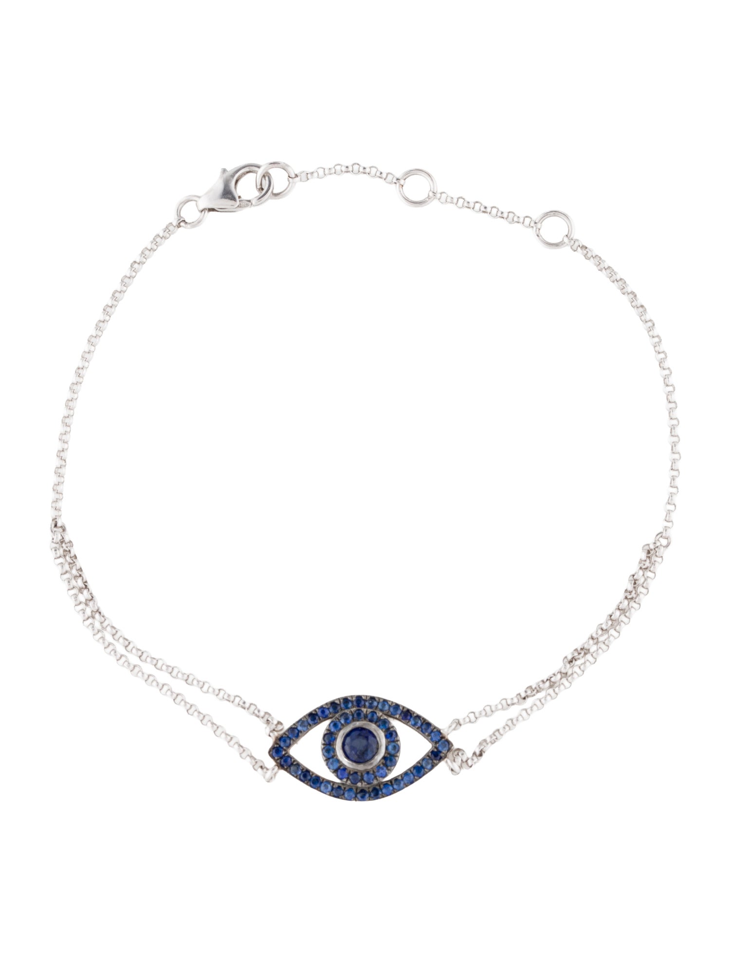 Bracelet 14K Sapphire Evil Eye Station