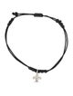 Bracelet 18K Diamond Fleur de Lys and Onyx Cord Bracelet