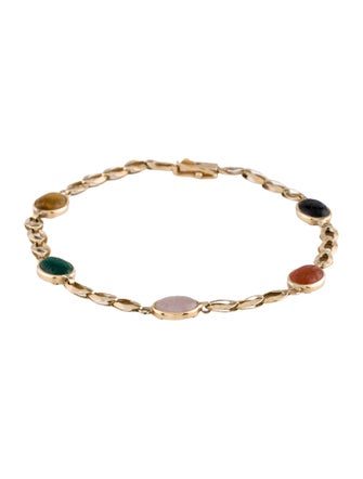 Bracelet 14K Multistone Scarab Station Bracelet