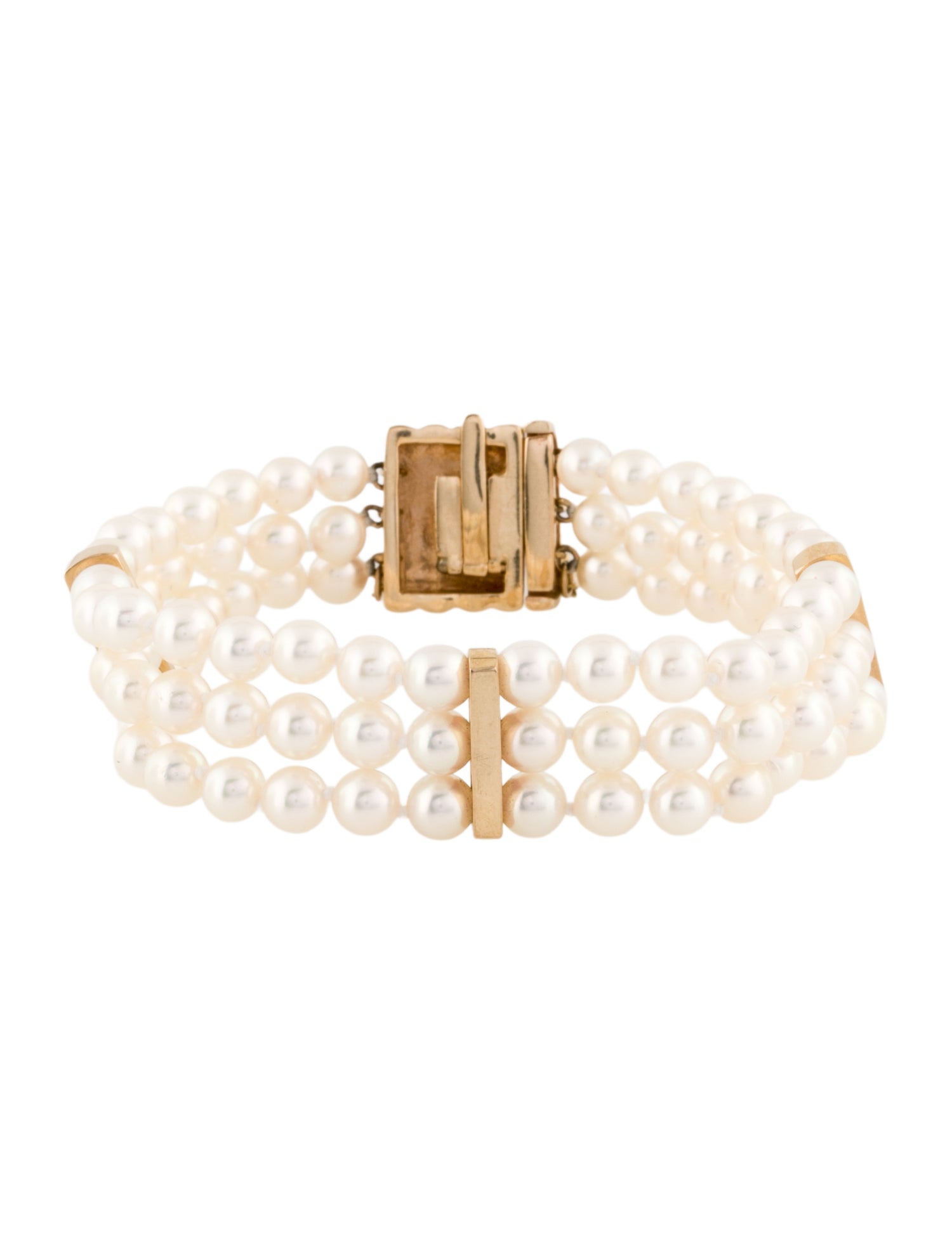Bracelet 14K Pearl Multistrand Bead