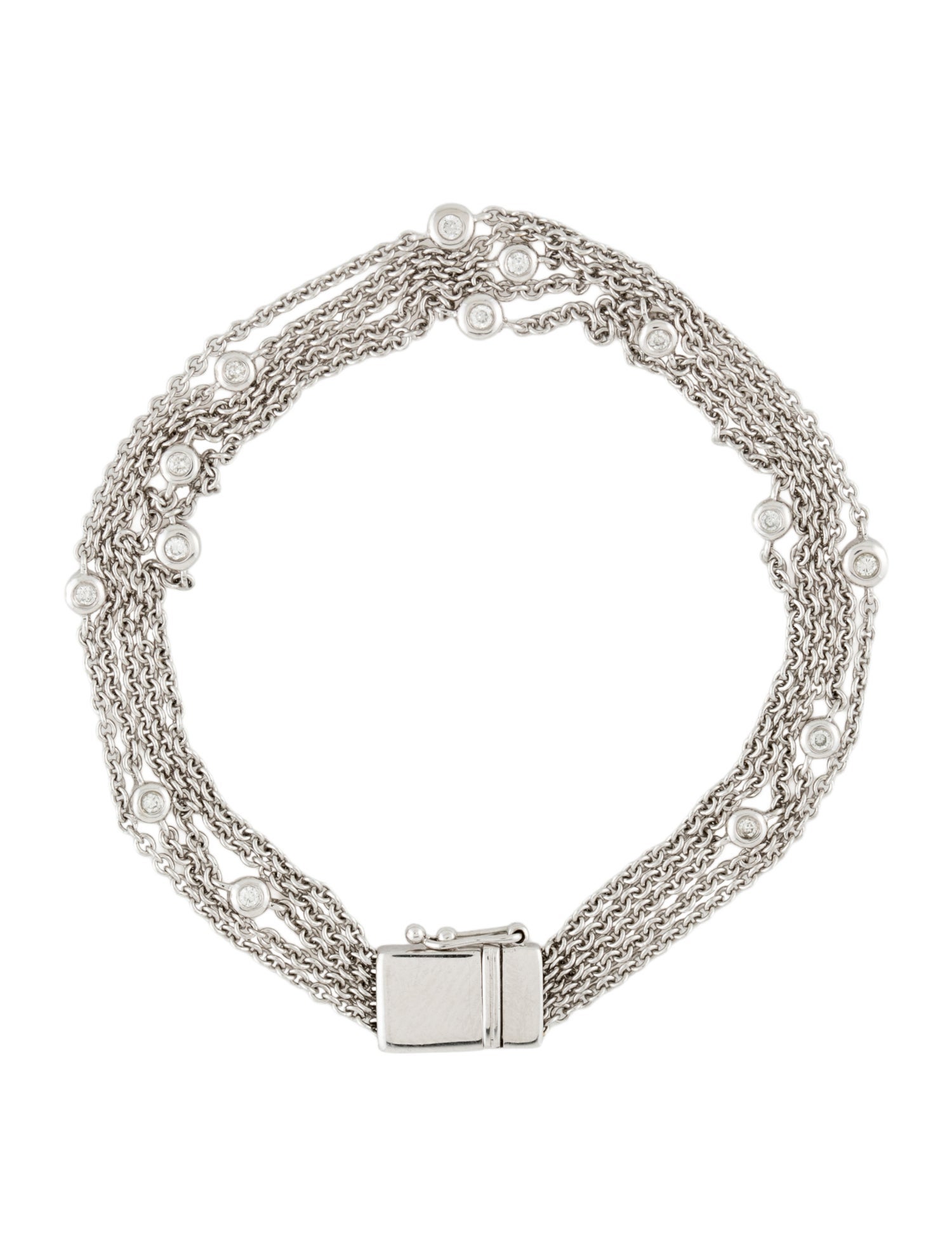 Bracelet 14K Diamond Multistrand Station