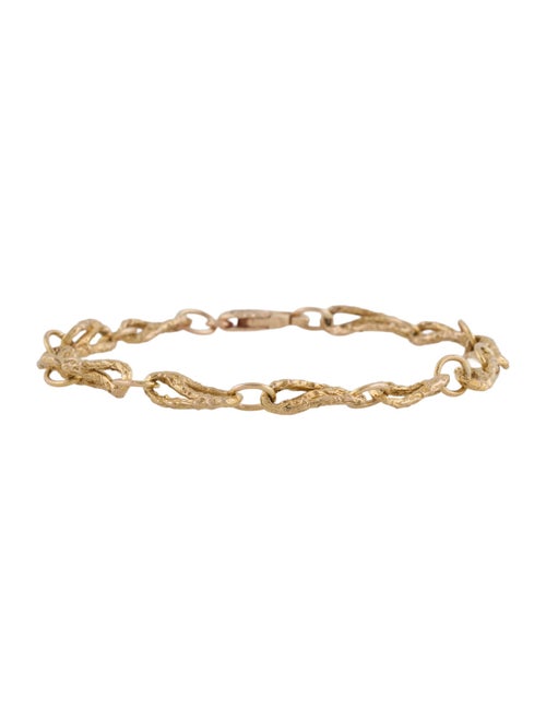 Bracelet 14K Textured Link Bracelet