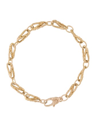 Bracelet 14K Textured Link Bracelet