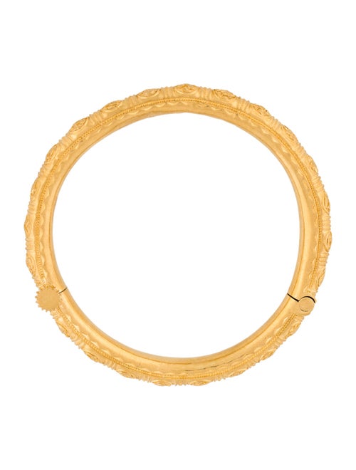 Bracelet 24k Engraved Hinged Bangle Bracelet
