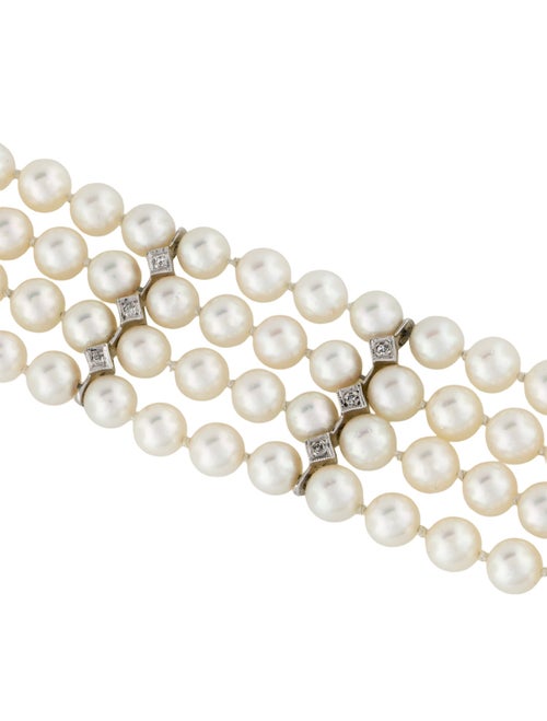 Bracelet 14K Pearl & Diamond Multistrand Bracelet