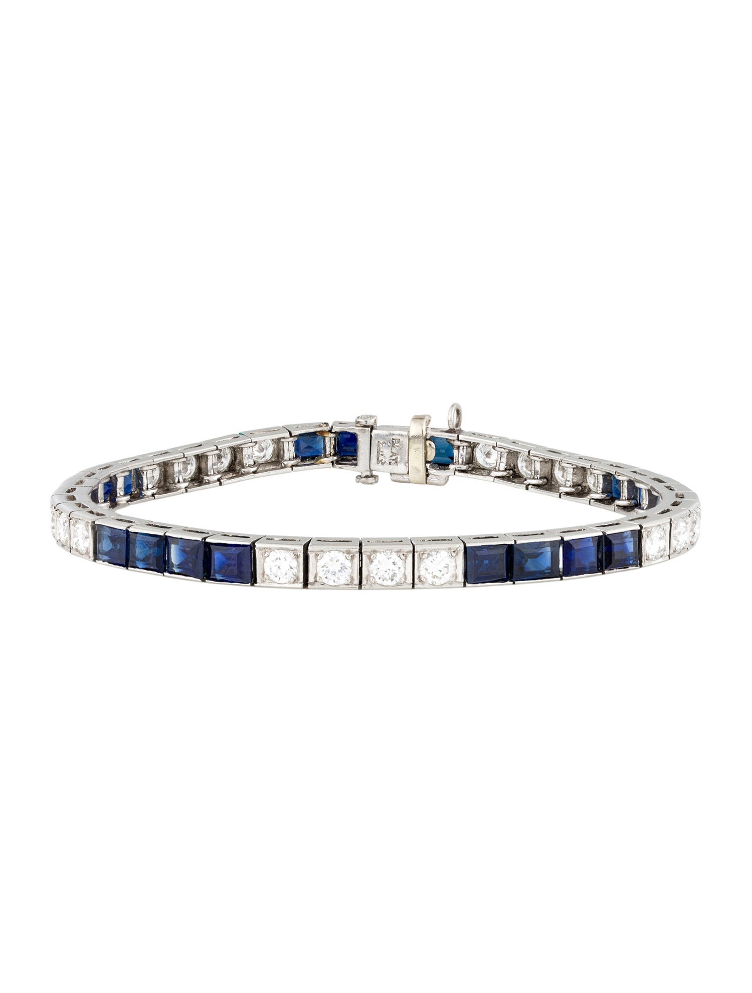Bracelet Platinum 2.00ctw Diamond & 8.76ctw Sapphire Link