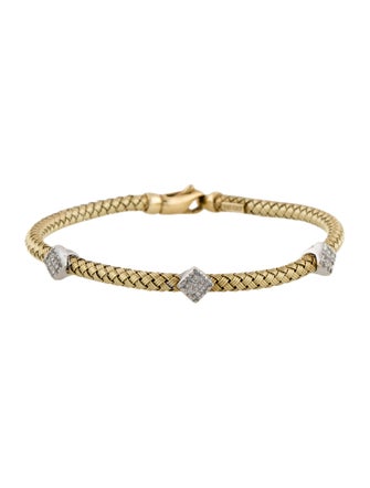 Bracelet 14K Diamond Station Bangle Bracelet