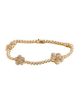 Bracelet 14K 2.52ctw Diamond Floral Link Bracelet