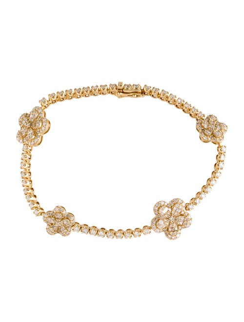 Bracelet 14K 2.52ctw Diamond Floral Link Bracelet