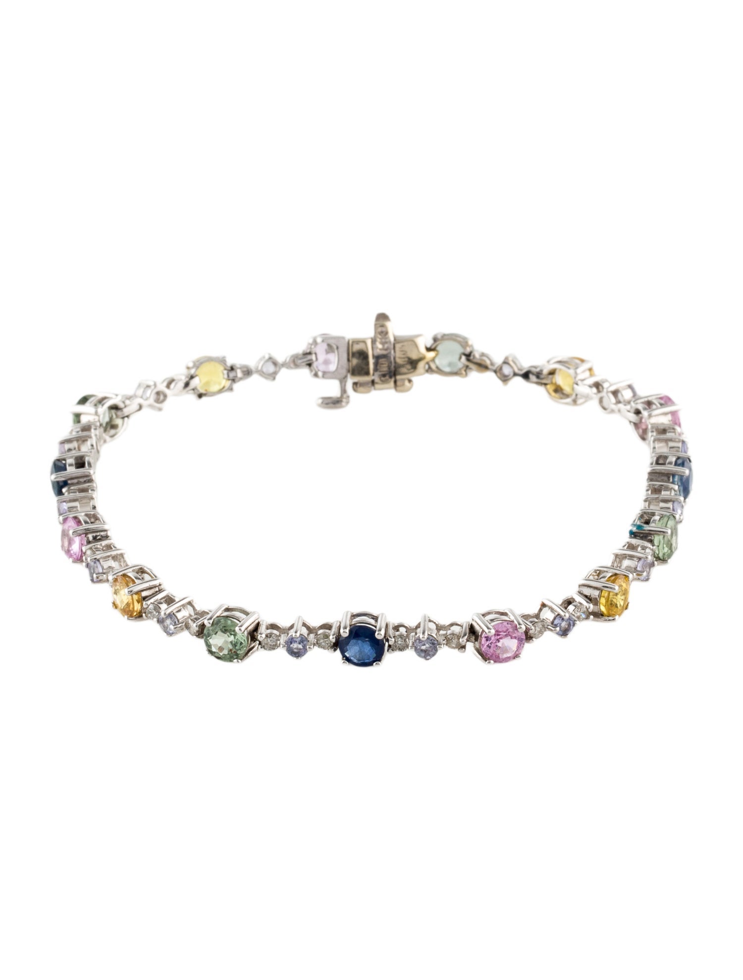 Bracelet 14K 3.75ctw Sapphire, Tanzanite & Diamond Link