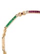 Bracelet 18K Emerald, Ruby, Sapphire & Diamond Link Bracelet