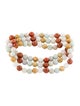 Bracelet 14K Dyed Jadeite & Jadeite Multi Strand Bead Bracelet