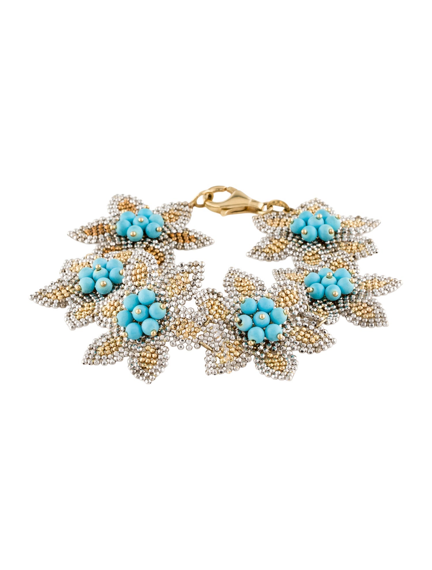 Bracelet 14K Dyed Howlite Floral Link