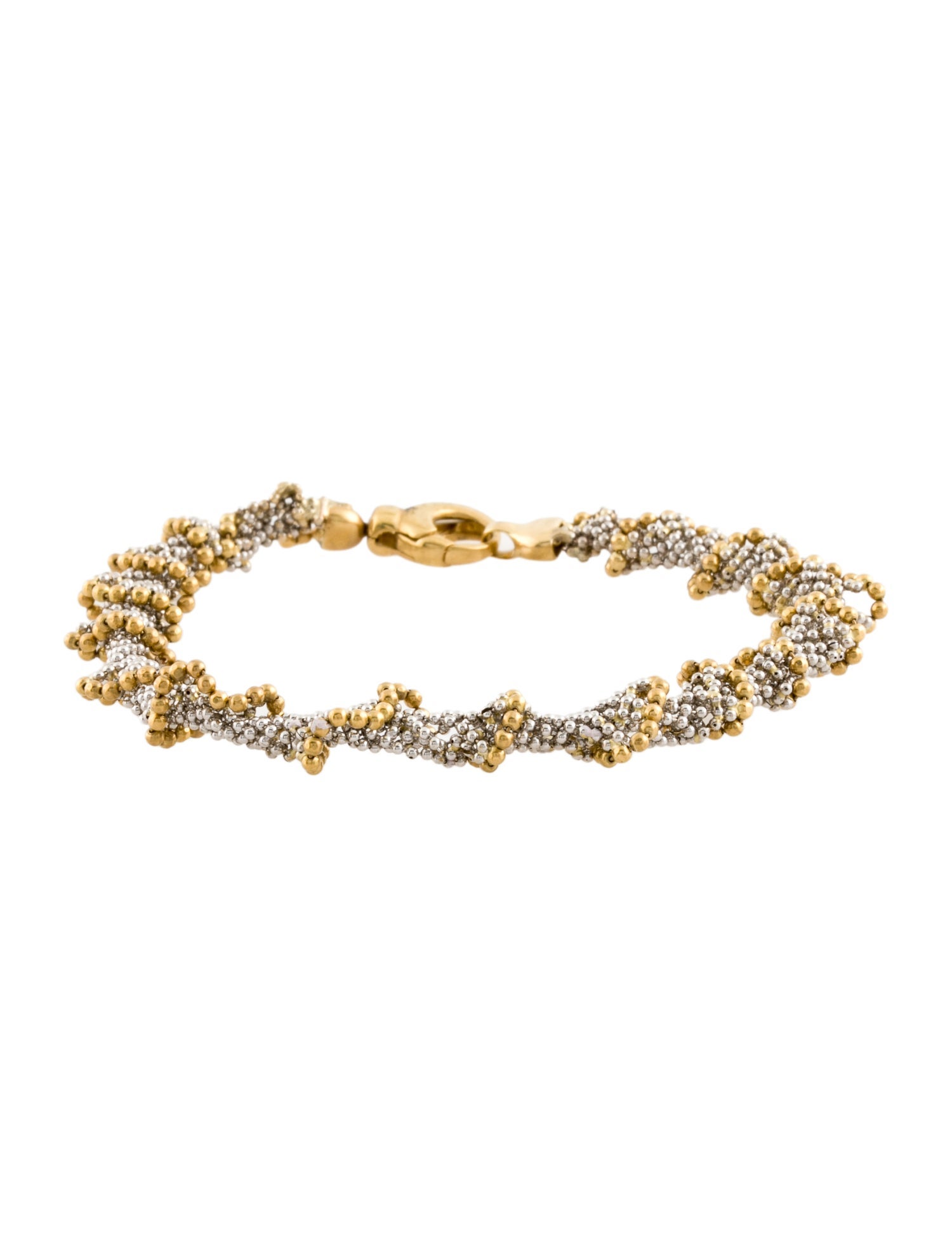 Bracelet 18K Two-Tone Beaded