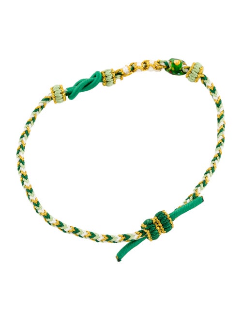 Bracelet 24K Enameled Christmas Tree Charm Adjustable Cord Wrap Bracelet