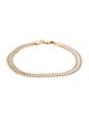 Bracelet 14K Tow-Tone Flat Cuban Link Bracelet