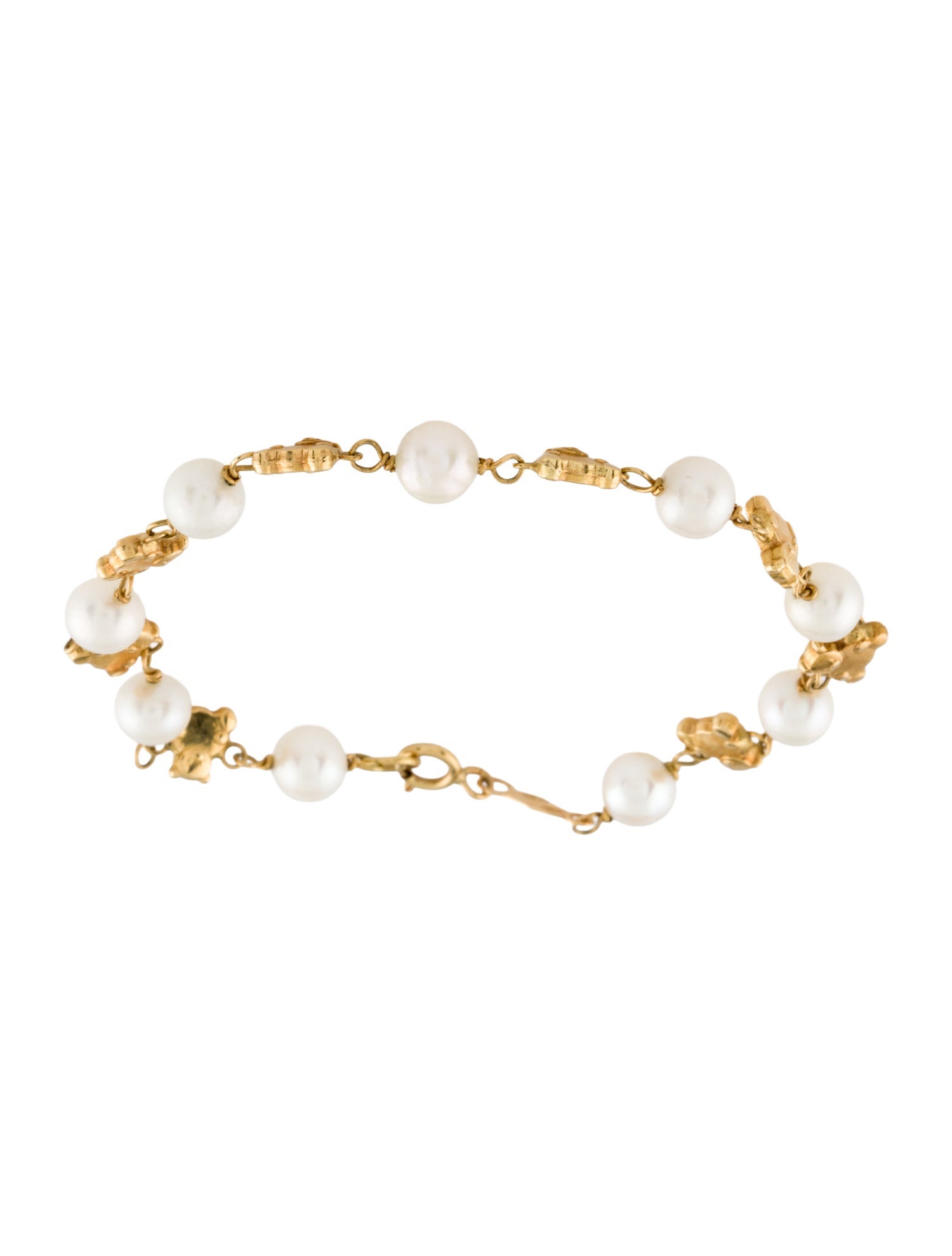Bracelet 18K Pearl Teddy Bear Station Bracelet
