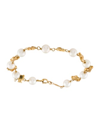Bracelet 18K Pearl Teddy Bear Station Bracelet