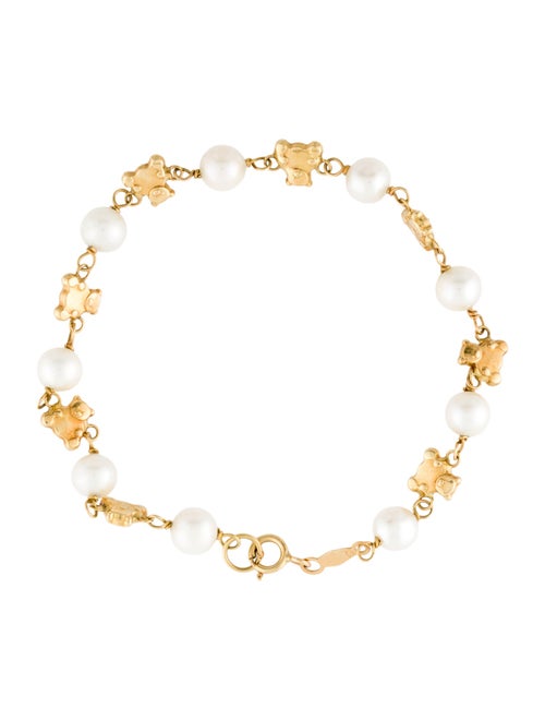 Bracelet 18K Pearl Teddy Bear Station Bracelet