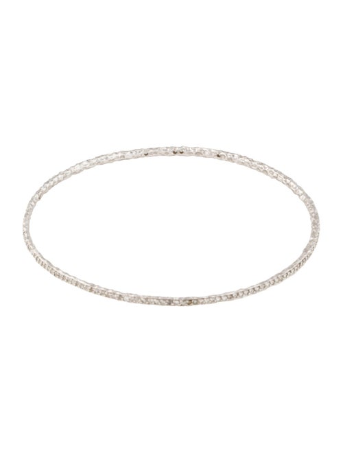 Bracelet 14K Diamond Hammered Bangle