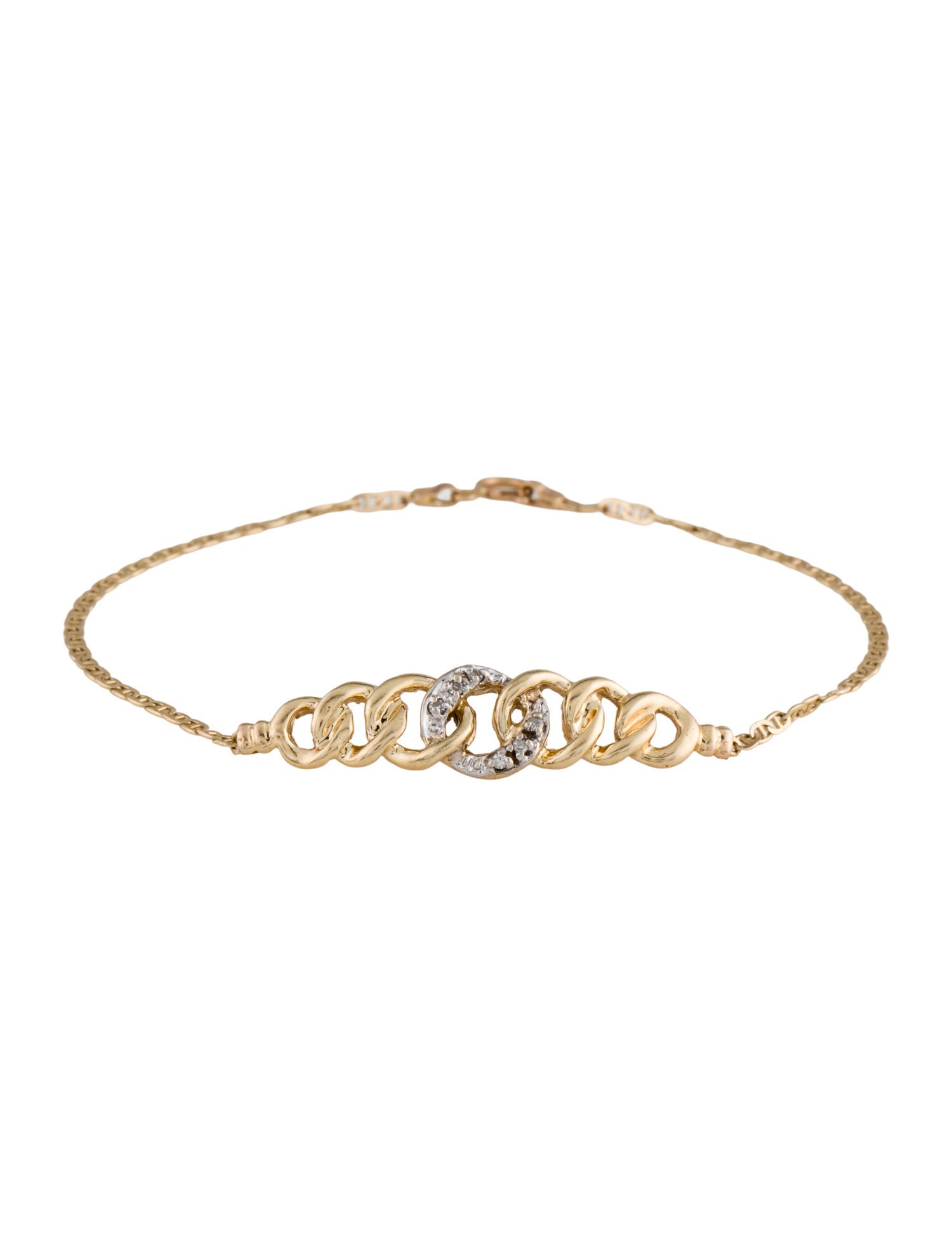 Bracelet 14K Diamond Link Necklace