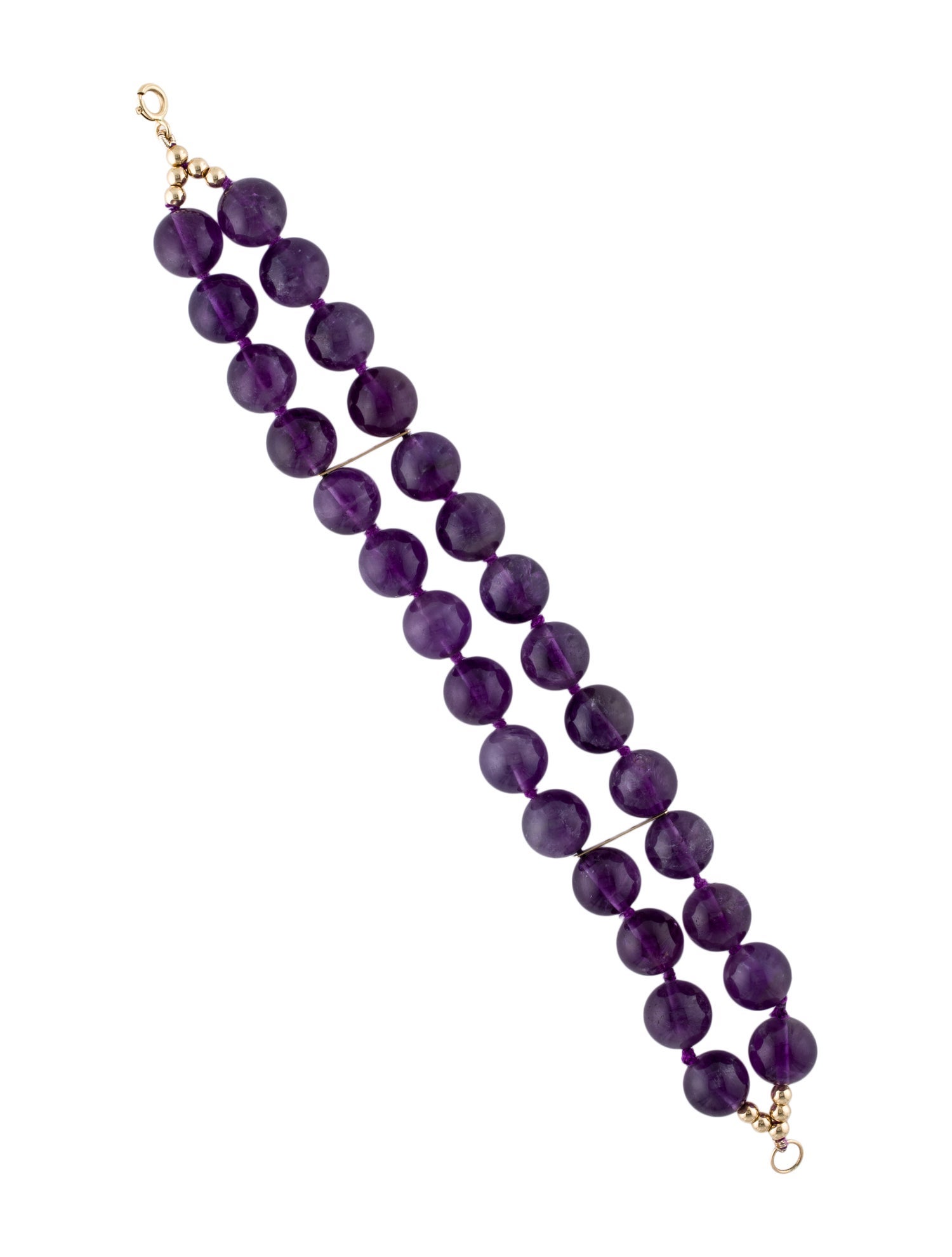 Bracelet 14K Amethyst Bead Double Strand