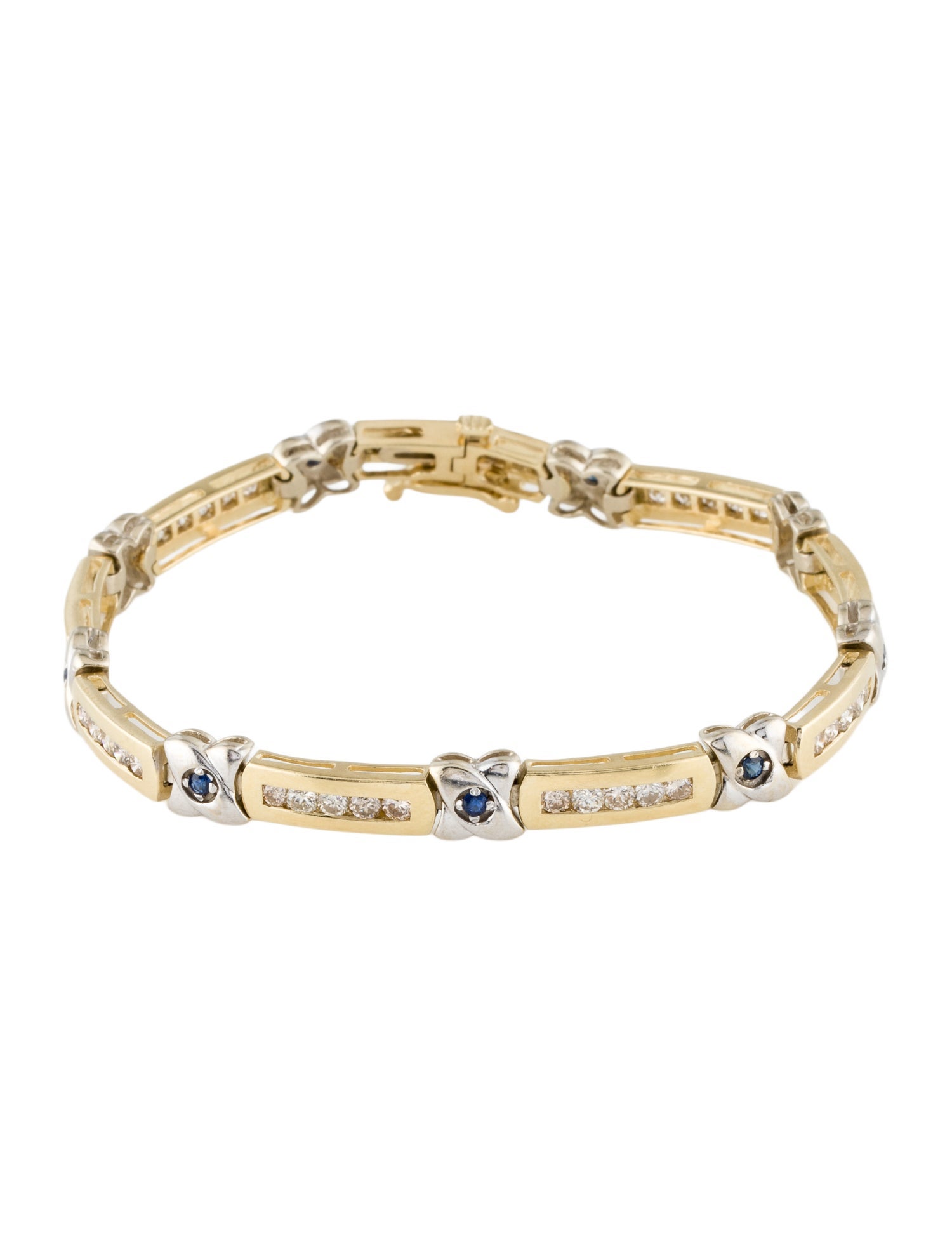 Bracelet 14K 2.28ctw Diamond & Sapphire Link