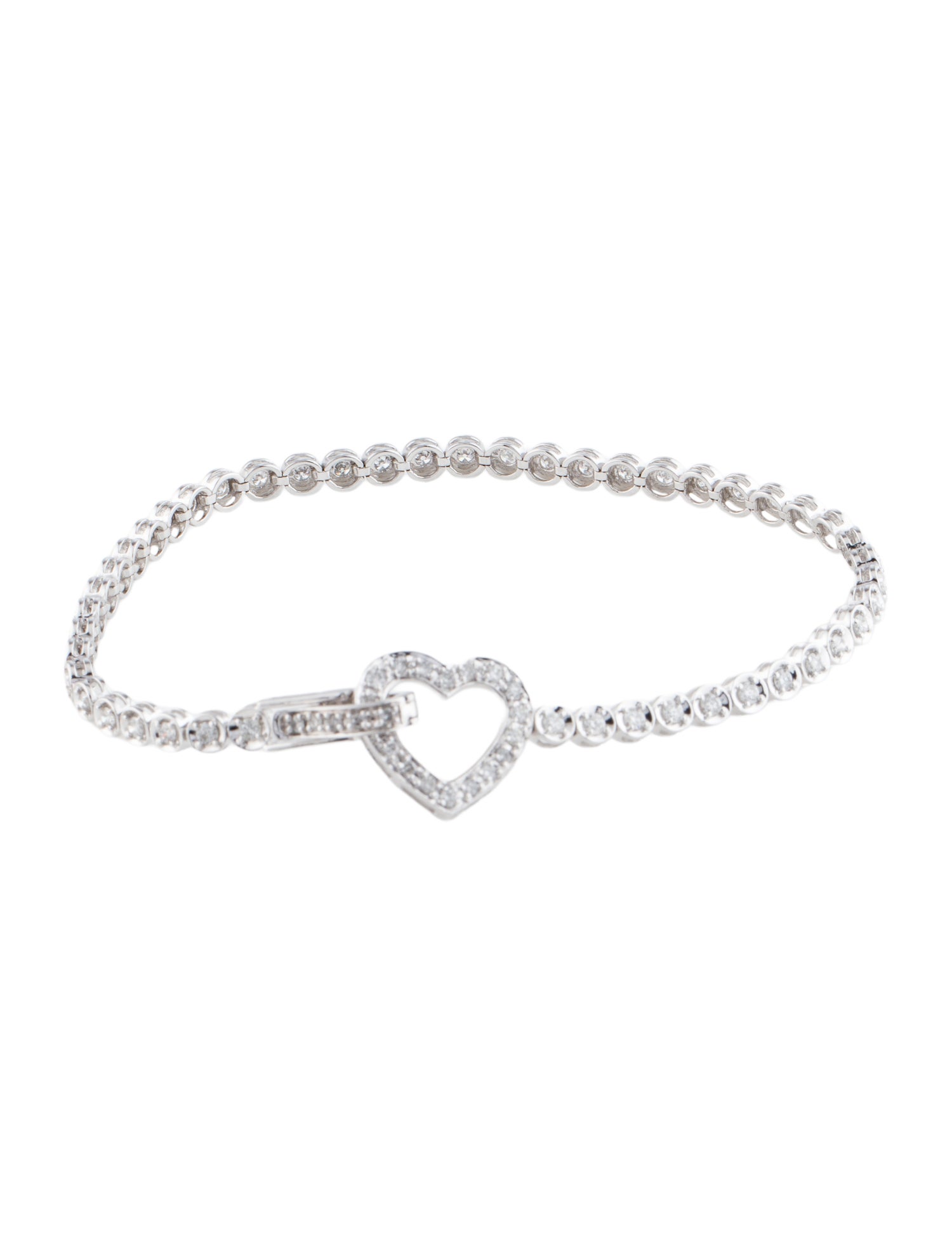 Bracelet 14K 1.21ctw Diamond Heart Link