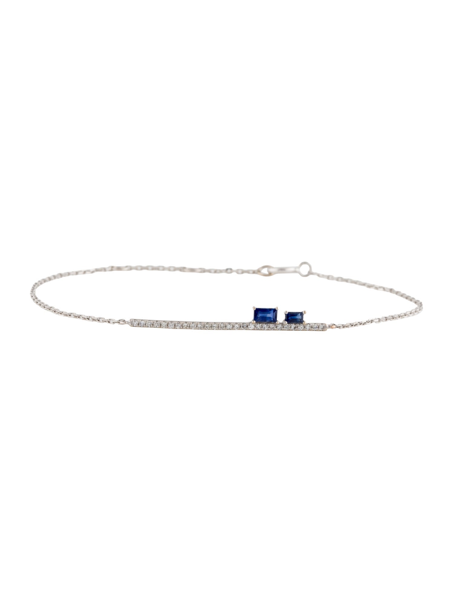 Bracelet 18K Diamond & Sapphire Bar Station Bracelet