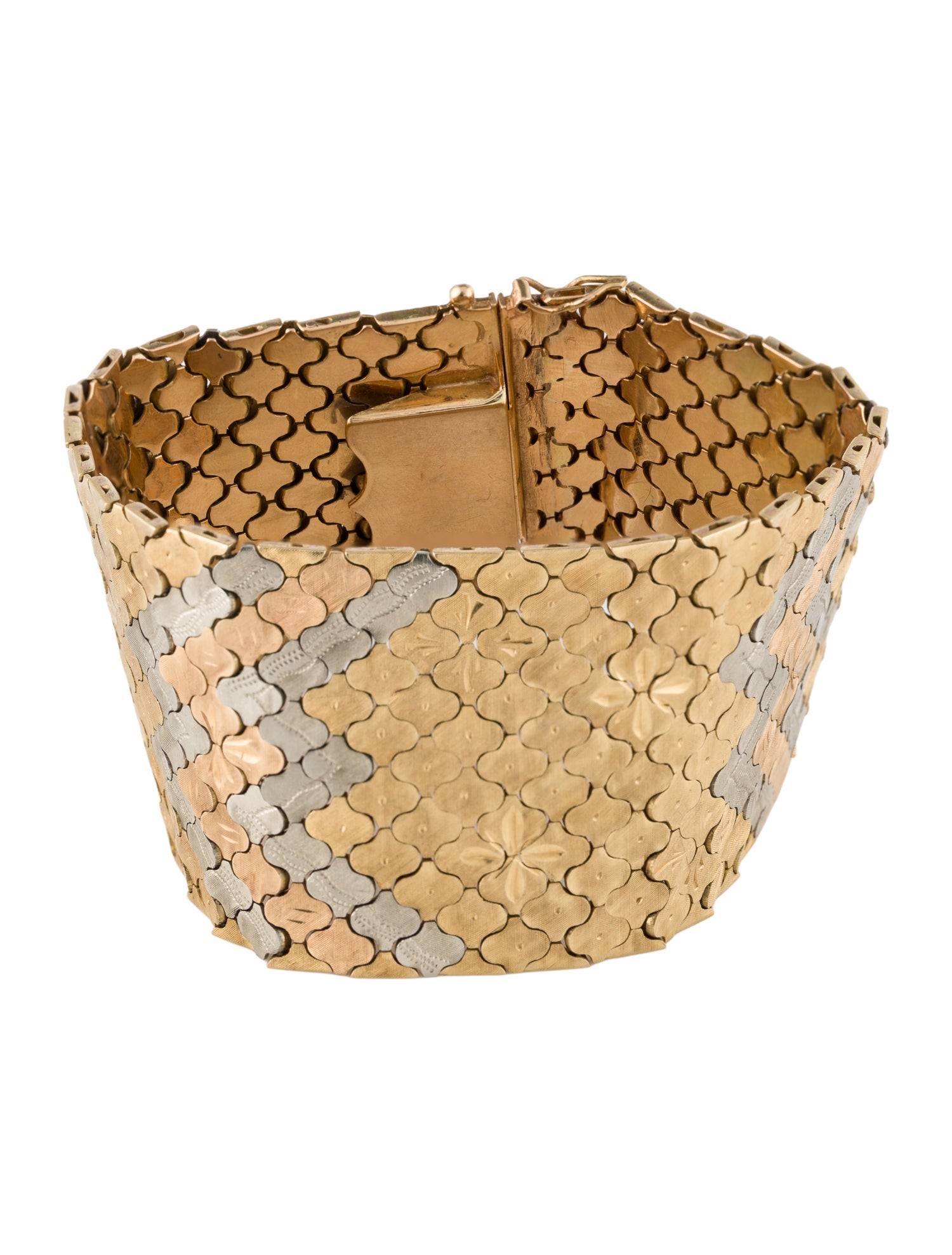 Bracelet Vintage 18K Textured Wide