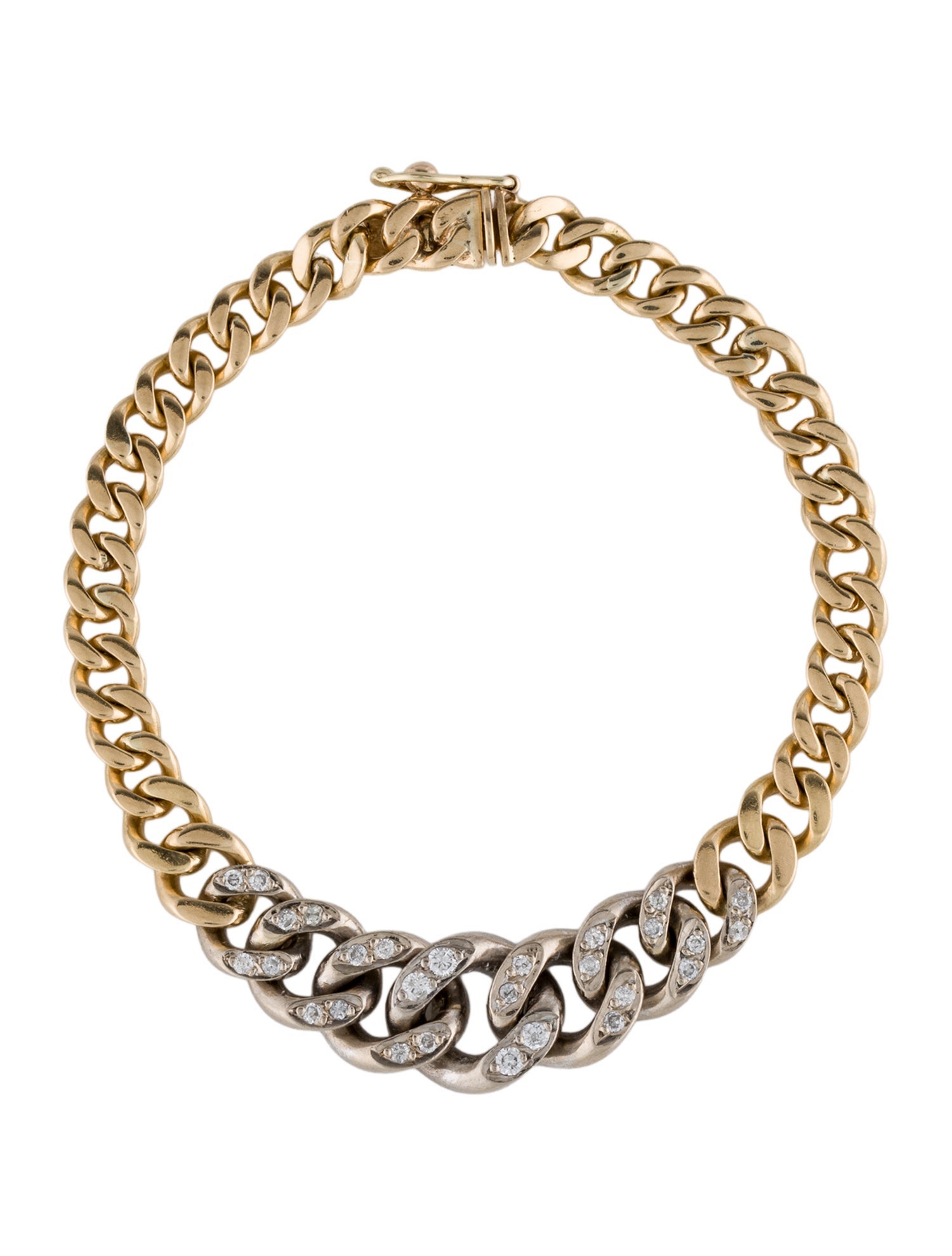 Bracelet Diamond Graduated Curb Link