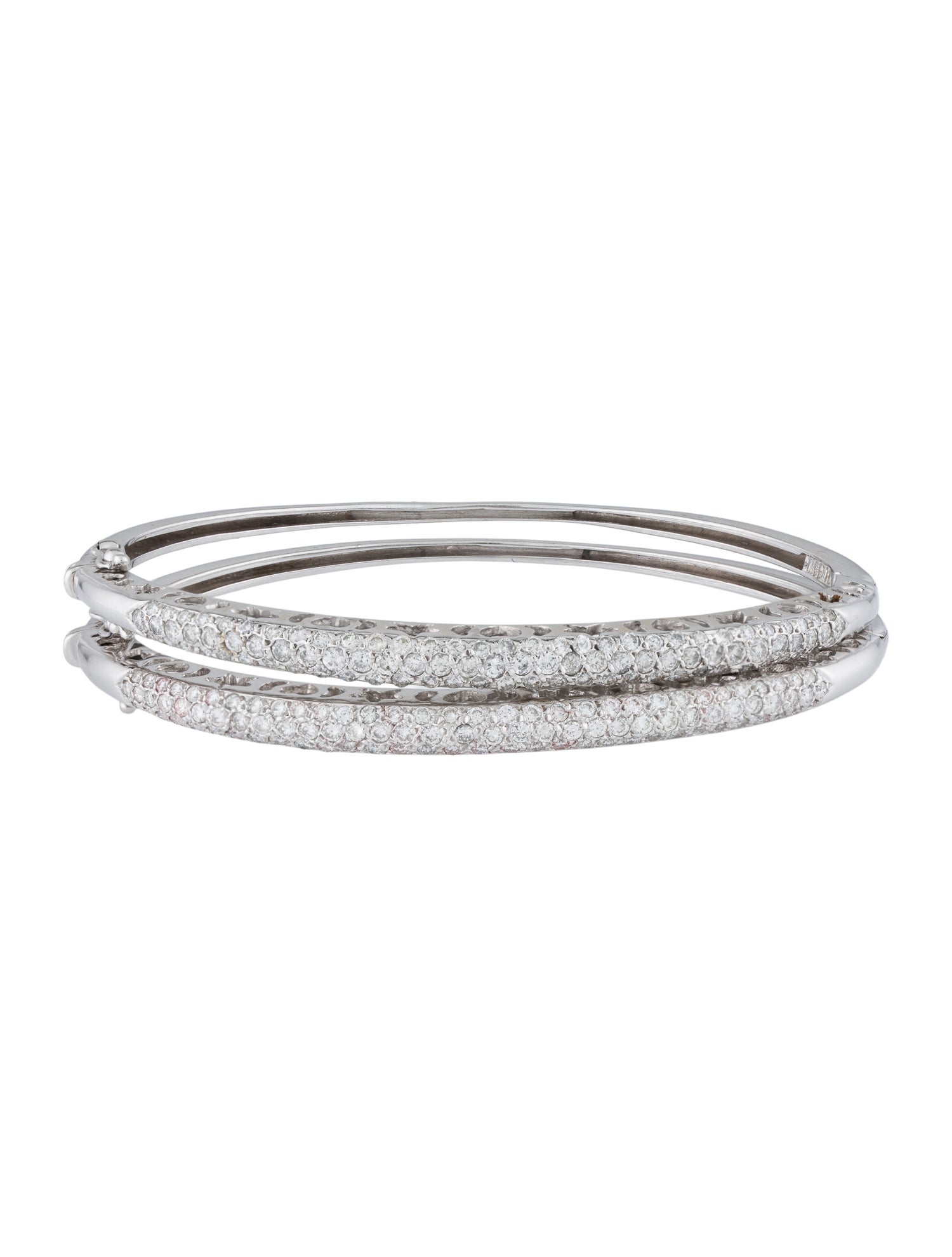 Bracelet 18K 2.87ctw Diamond Hinged Bangle Set