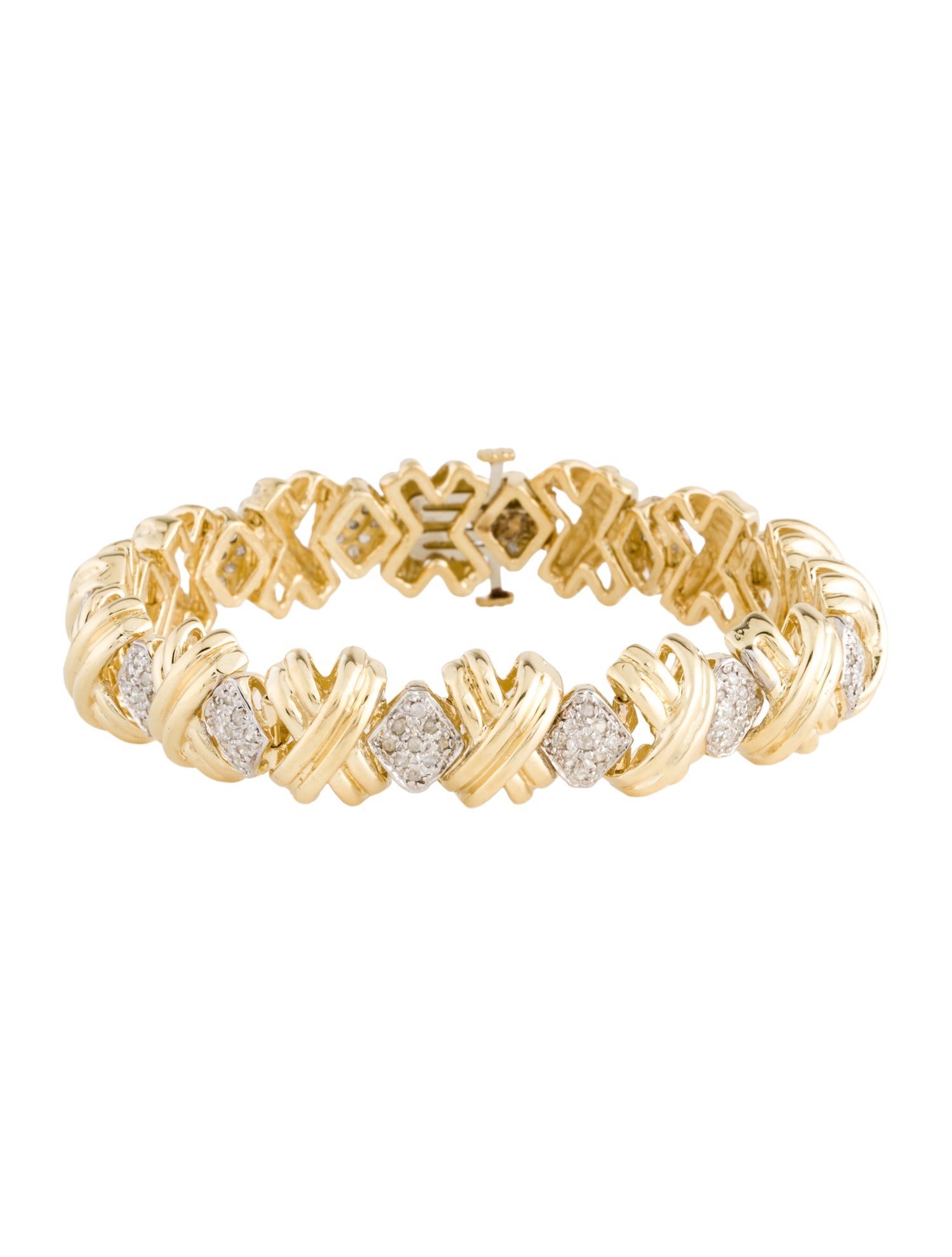 Bracelet 14K 1.13ctw Diamond X Link