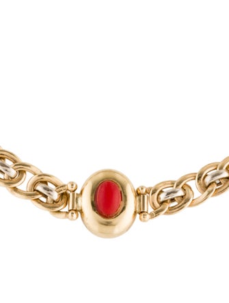 Bracelet 18K Coral Station Link Bracelet