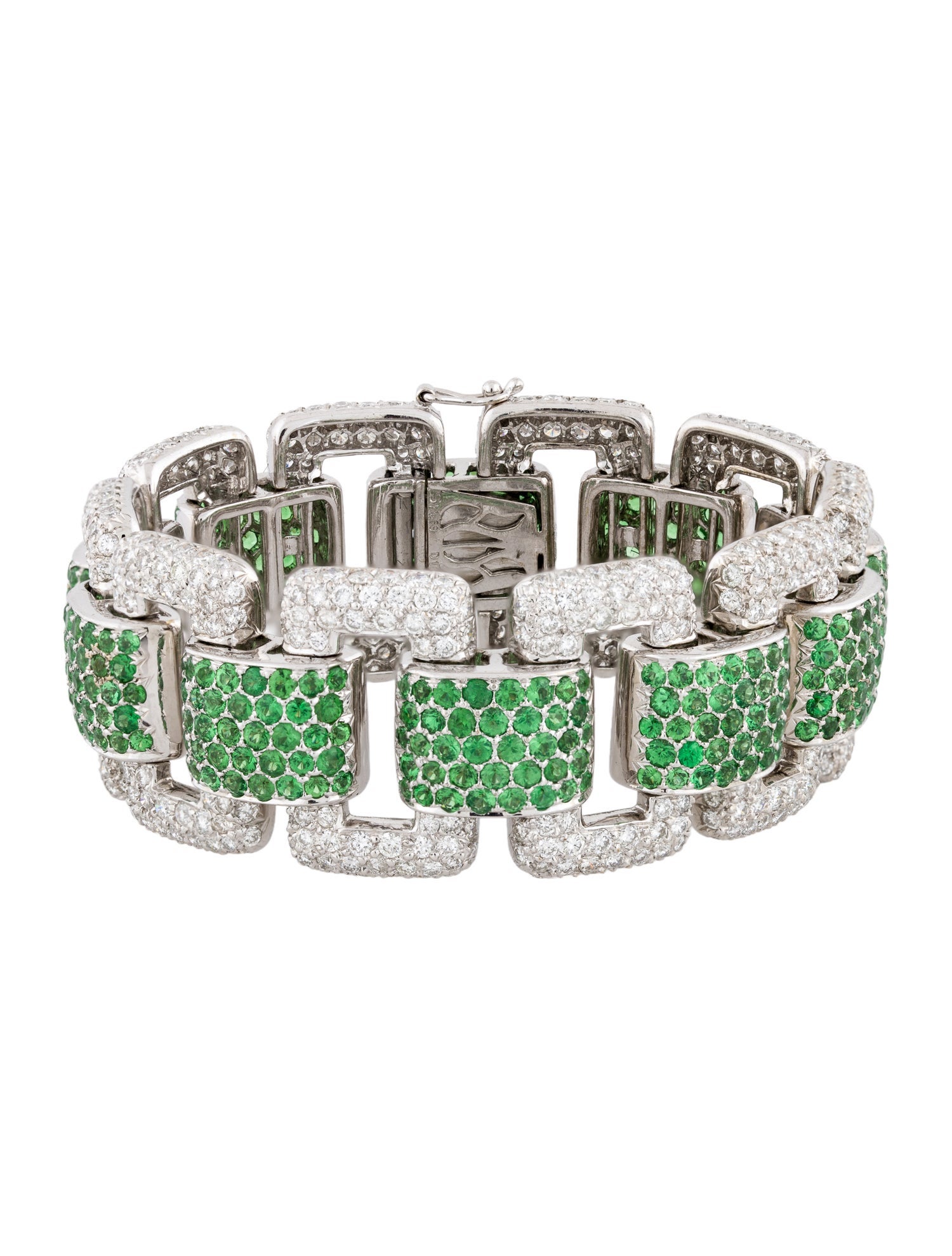 Bracelet 18K Tsavorite Garnet & Diamond Link