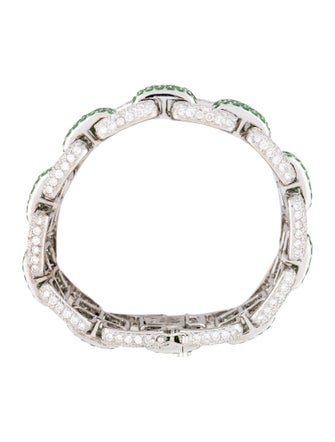 Bracelet 18K Tsavorite Garnet & Diamond Link Bracelet