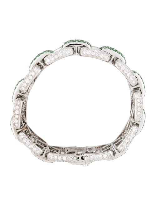 Bracelet 18K Tsavorite Garnet & Diamond Link Bracelet