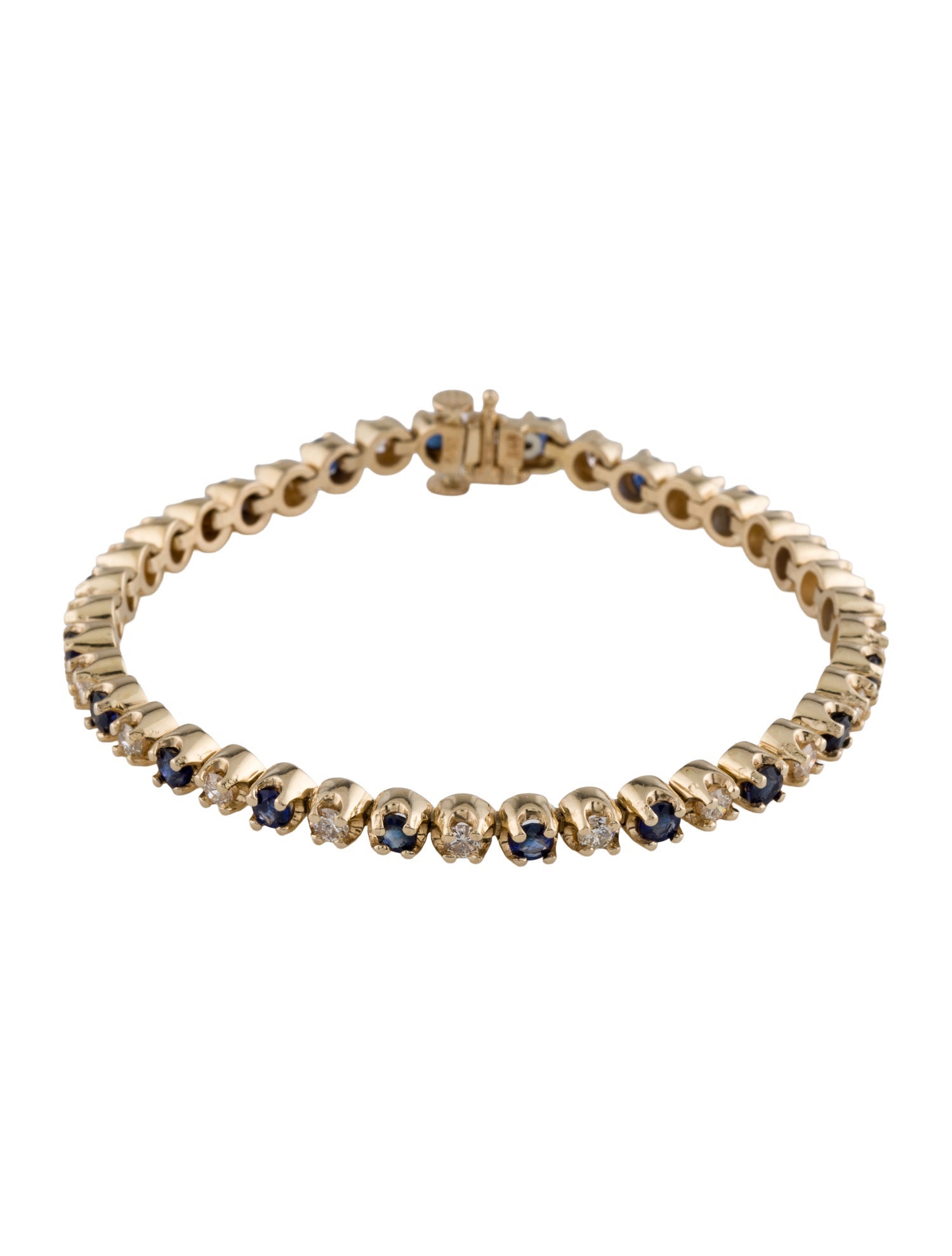 Bracelet 14K Sapphire & Diamond Tennis