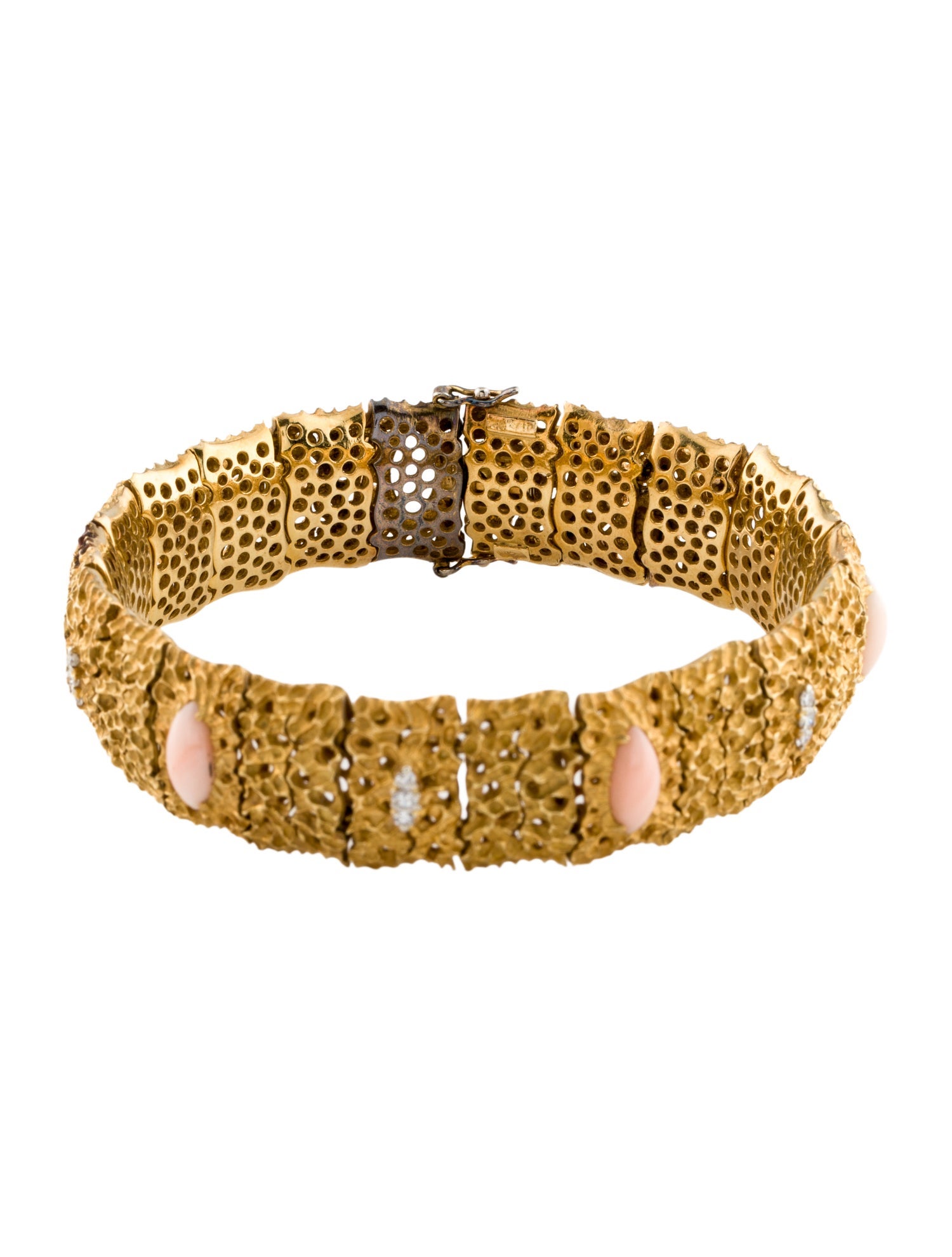 Bracelet 18K Shell & Diamond Link