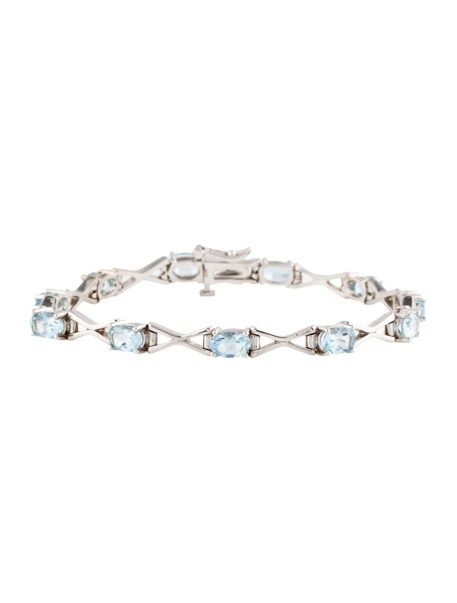 Bracelet 14K 3.92ct Aquamarine Link