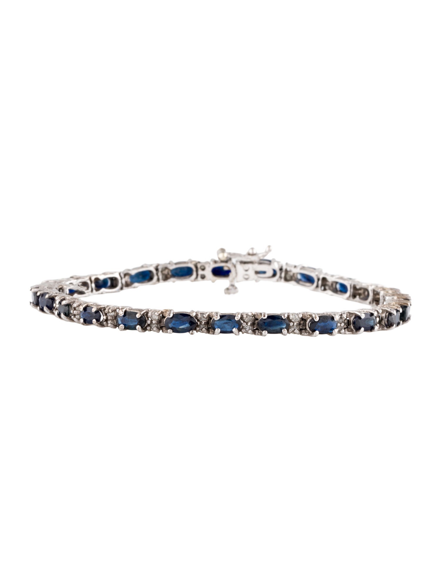 Bracelet 10K 4.08ctw Sapphire & Diamond Line