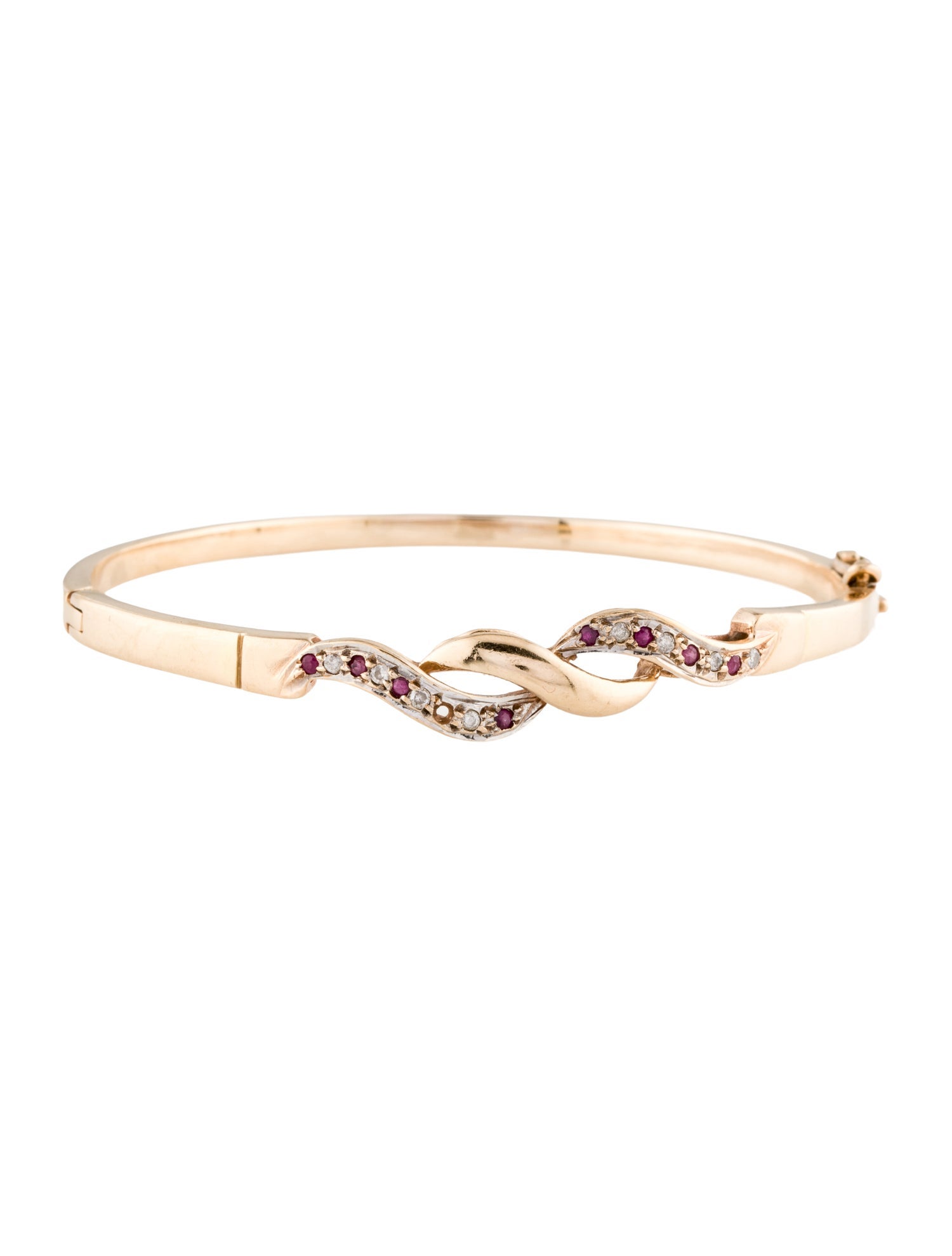Bracelet 14K Diamond & Ruby Bangle