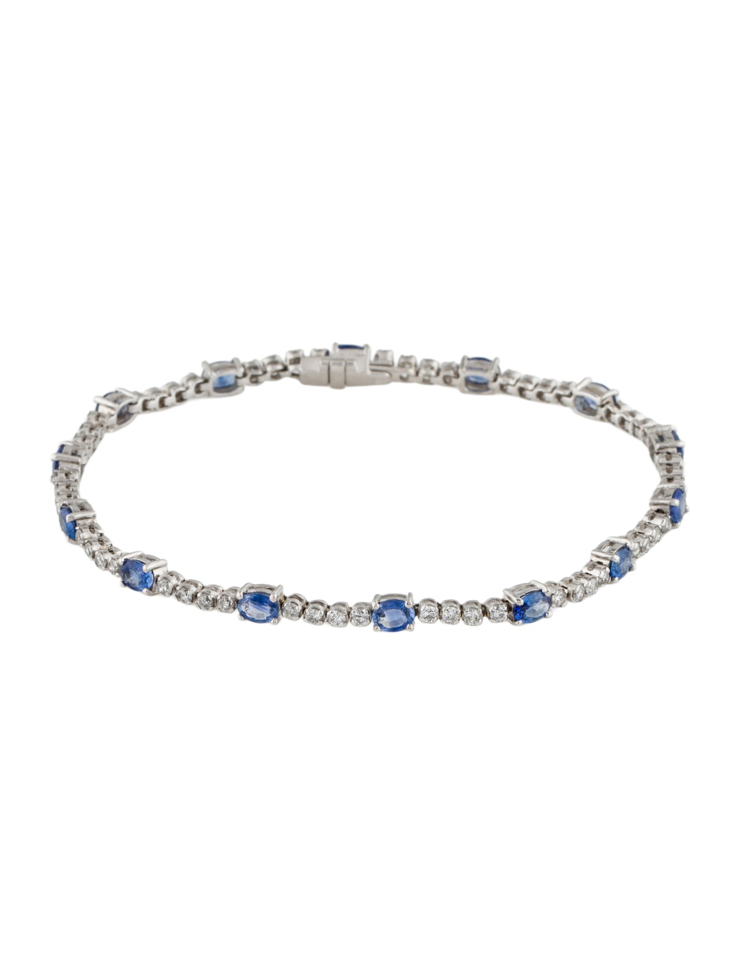 Bracelet 14K Sapphire & Diamond Tennis Bracelet