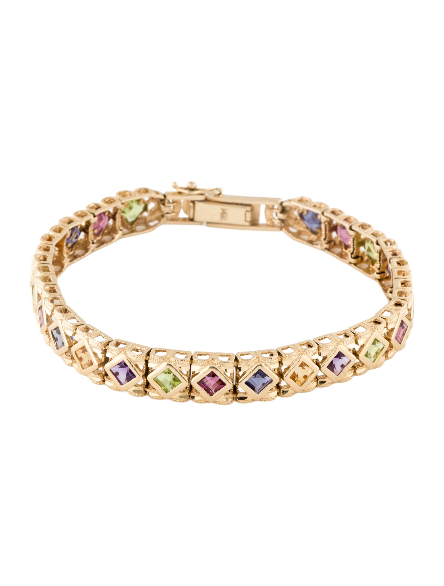 Bracelet 14K Multistone Link