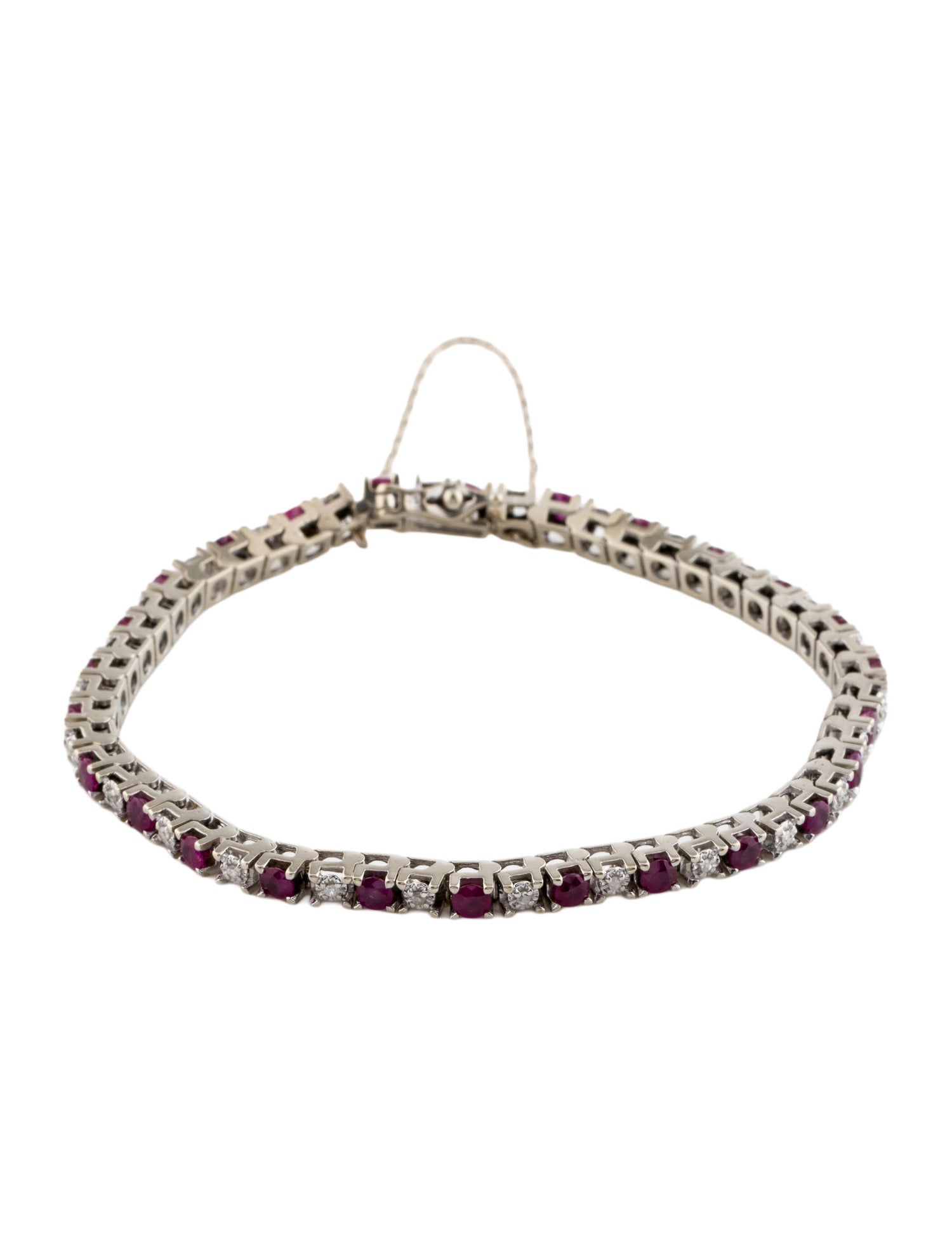 Bracelet 14K 3.64ctw Ruby & Diamond Tennis Link