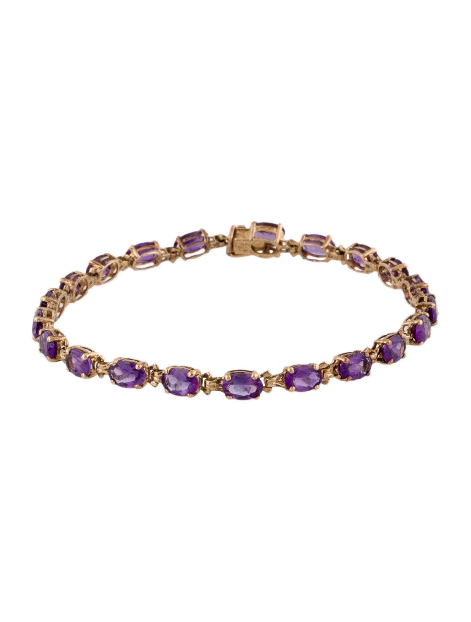 Bracelet 14K 7.98ctw Amethyst Tennis