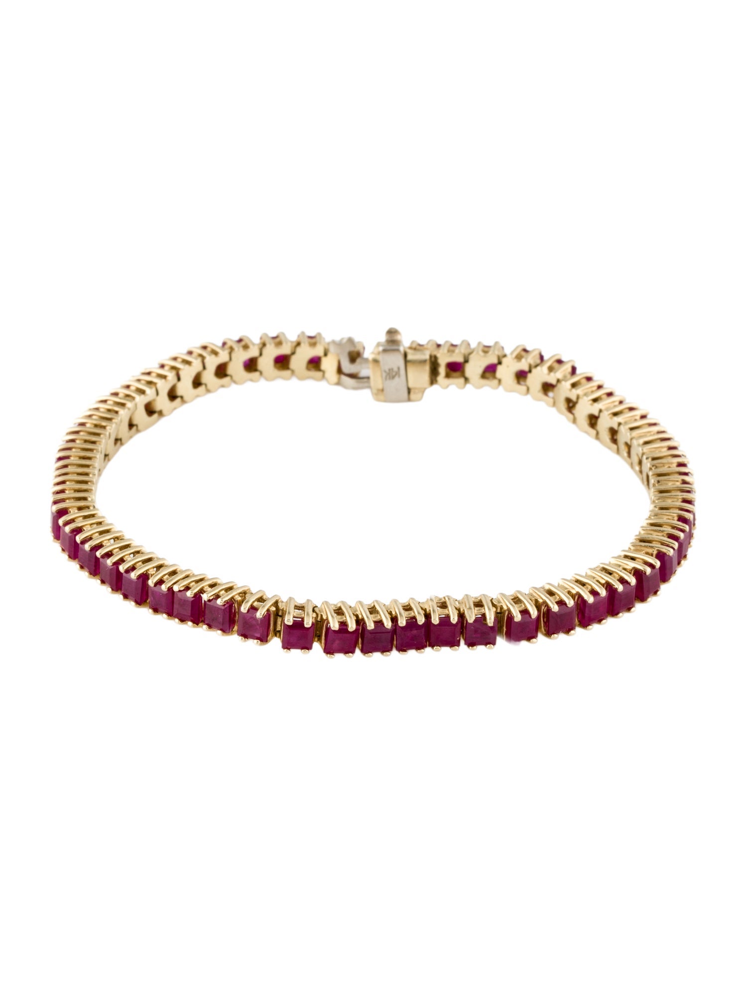 Bracelet 14K 9.23ctw Ruby Tennis Link