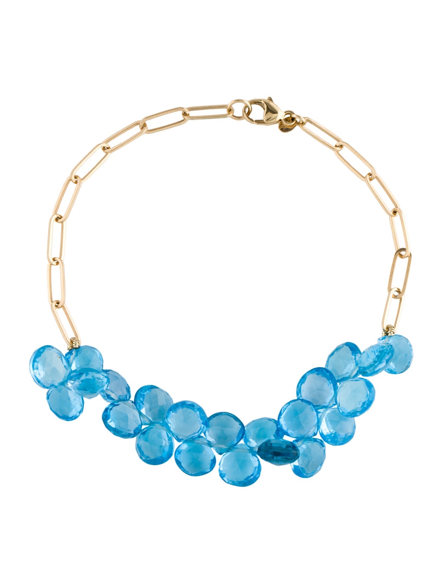 Bracelet 14K Topaz Paperclip Link