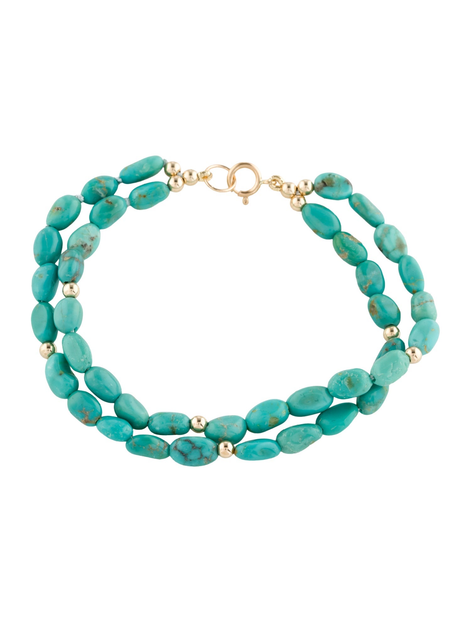 Bracelet 14K Turquoise Beaded Multistrand Bracelet